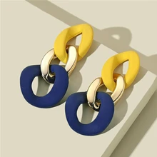 Resin Acrylic Earrings For Women Trend Statement Earings Bohemian Jewelry Colorblock Earrings Wedding Party Jewelry