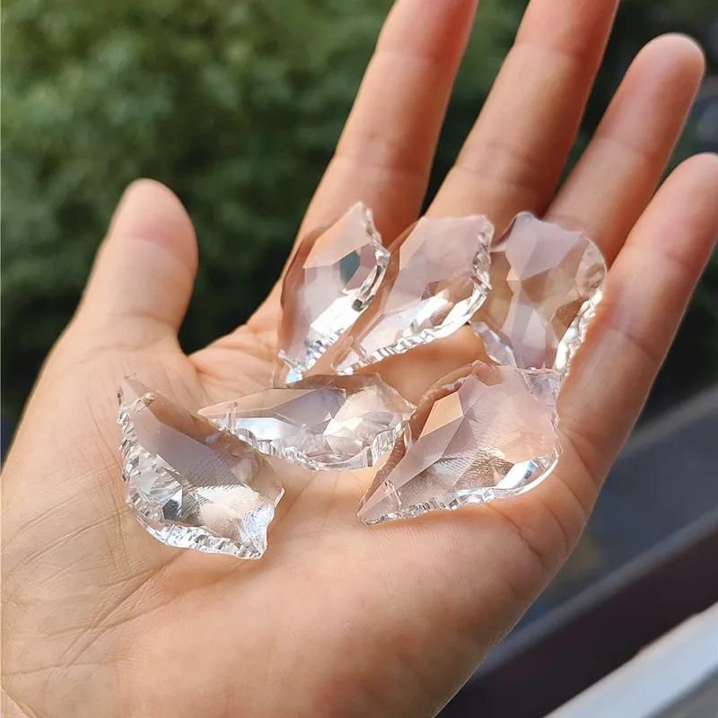 38 мм K9 оптический прозрачный кристалл двухсторонние кленовые листья ловец