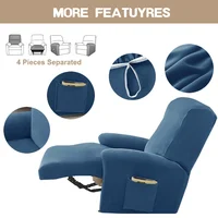 Velvet Single/Double/ThreeSofa Seat Cover Recliner For Living Room Plain Massage Chair Cover Lounger Sofa Armchair Slipcovers