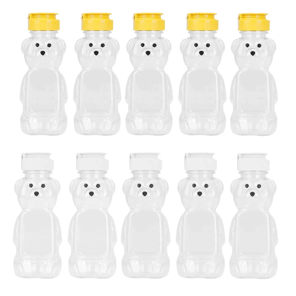 

10Pcs Portable Drinking Bottle Bear Beverage Bottle Honey Bottle Honey Container