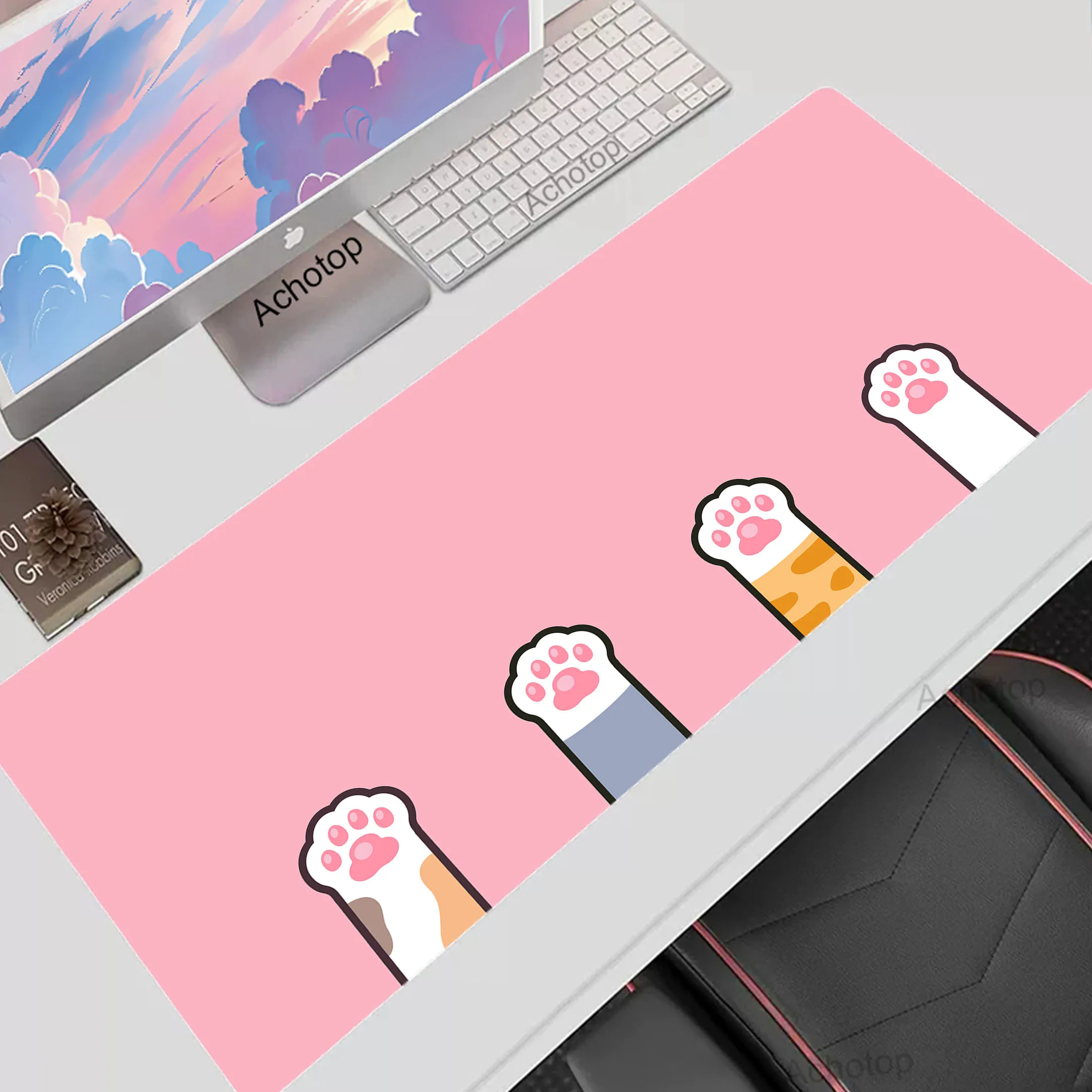 

Cute Cat Paw Mouse Pad Gamer Mousepad XXL 900x400mm Large Mouse Mat Keyboard Pads Office Desk Mat Gaming Accessories Deskmat