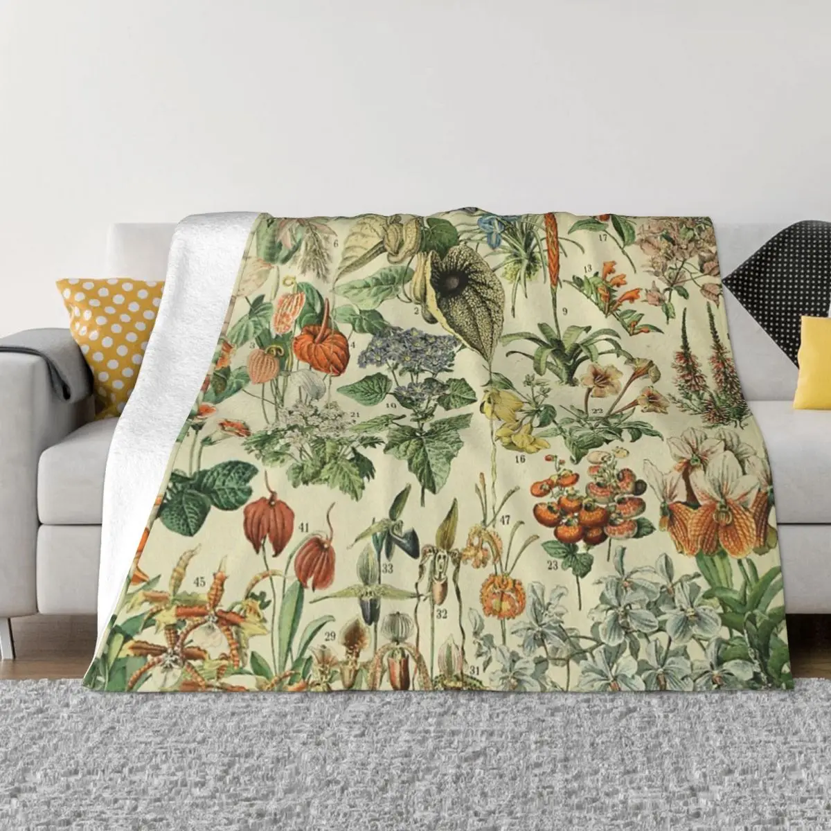 Adolphe Millot цветы винтажное раннее покрывало для кровати