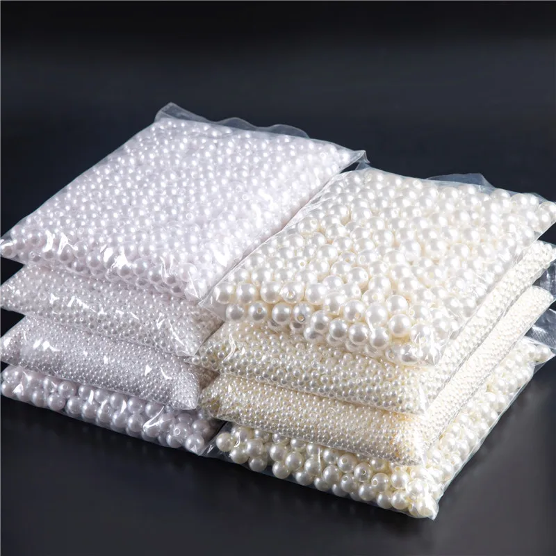 

ABS Imitation Pearl Beads Loose Round Acrylic Beads To Needlework Handmade For Necklace Bracelets DIY Jewelry Components Making