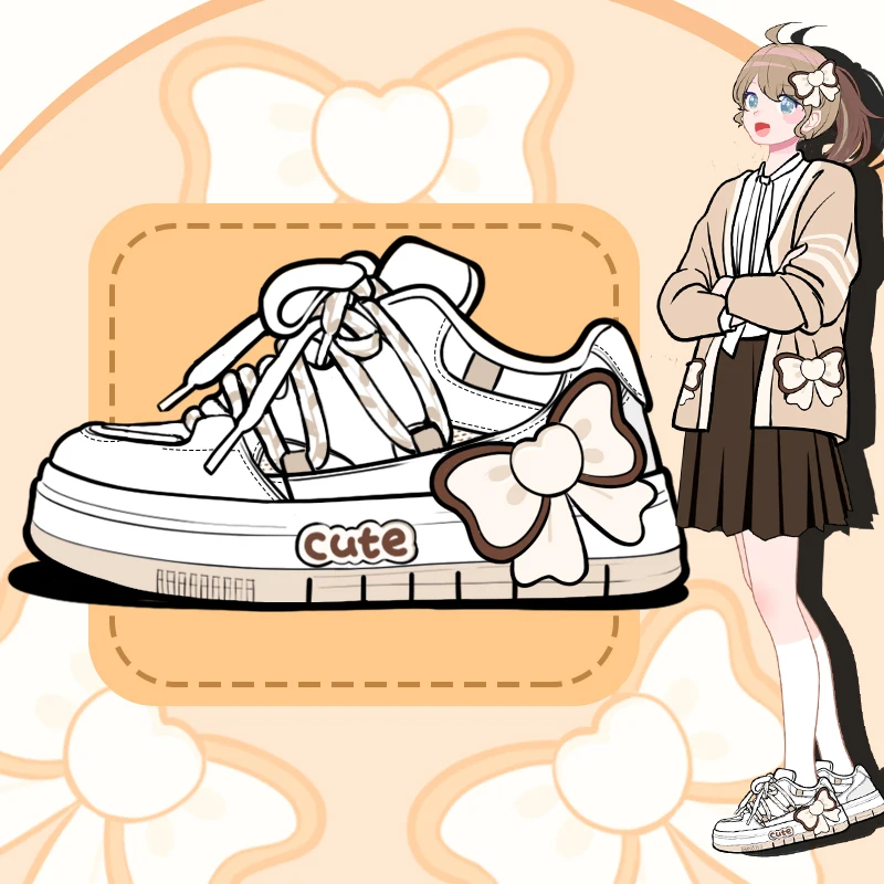 Женские повседневные кроссовки Amy and Michael милые белые для девушек и студентов