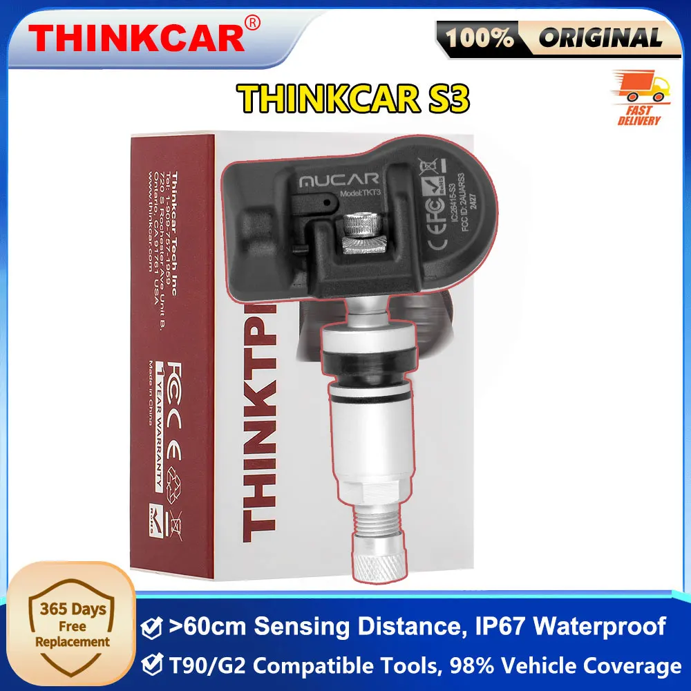 

THINKCAR THINKTPMS S3 Датчик 2в1 TPMS 315 МГц 433 МГц Программа Работа с Thinkcar/Mucar tpms инструмент S3 Sensor