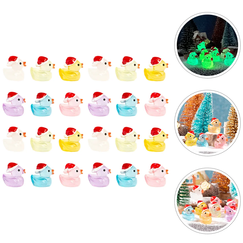 

24 Pcs Animal Establish Santa Claus Miniature Figurines Decor Resin Statue
