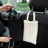 creative girl heart puffs car simple tissue box personality car seat back hanging storage paper box car interior wholesale