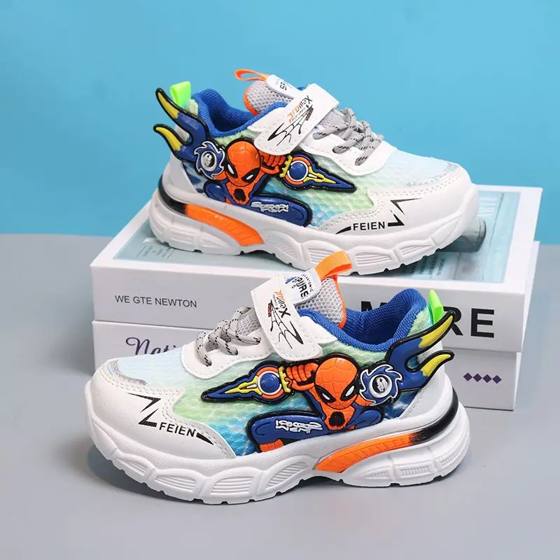 

Disney Boys' Casual Shoes Mesh Breathable Children's Sports Shoes Soft Sole Kid's Travel Black Blue Shoes Sneaker Size 27-38