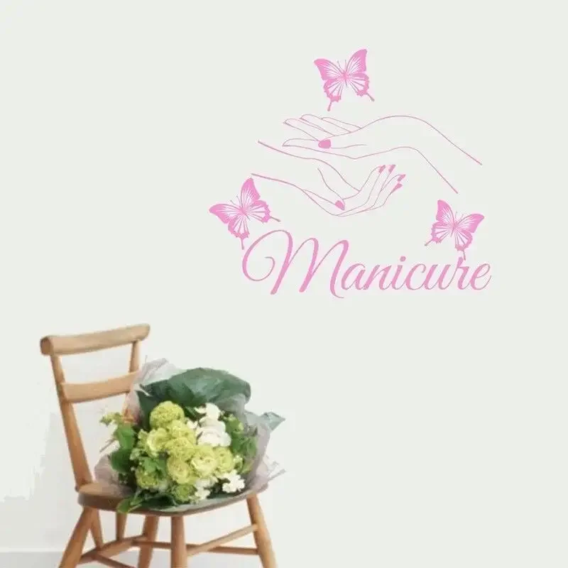 Руки-бабочки для девочек салон красоты настенная наклейка маникюр съемный