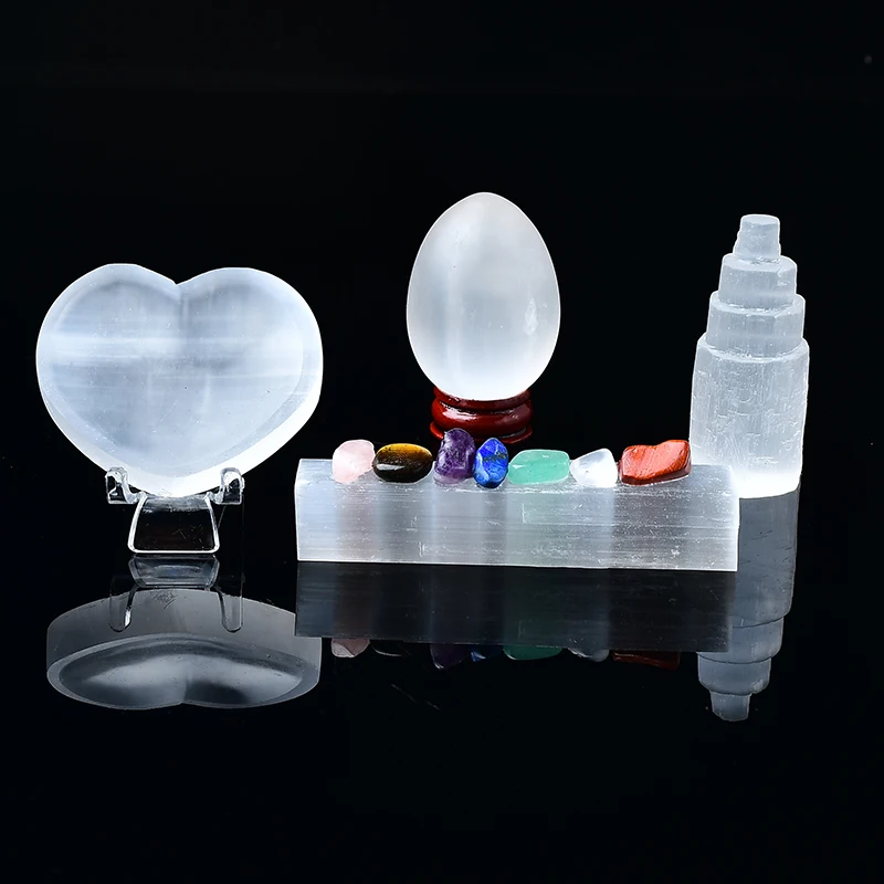 1 комплект натуральная селенитная палочка искусственная с семью чакрами гравия и