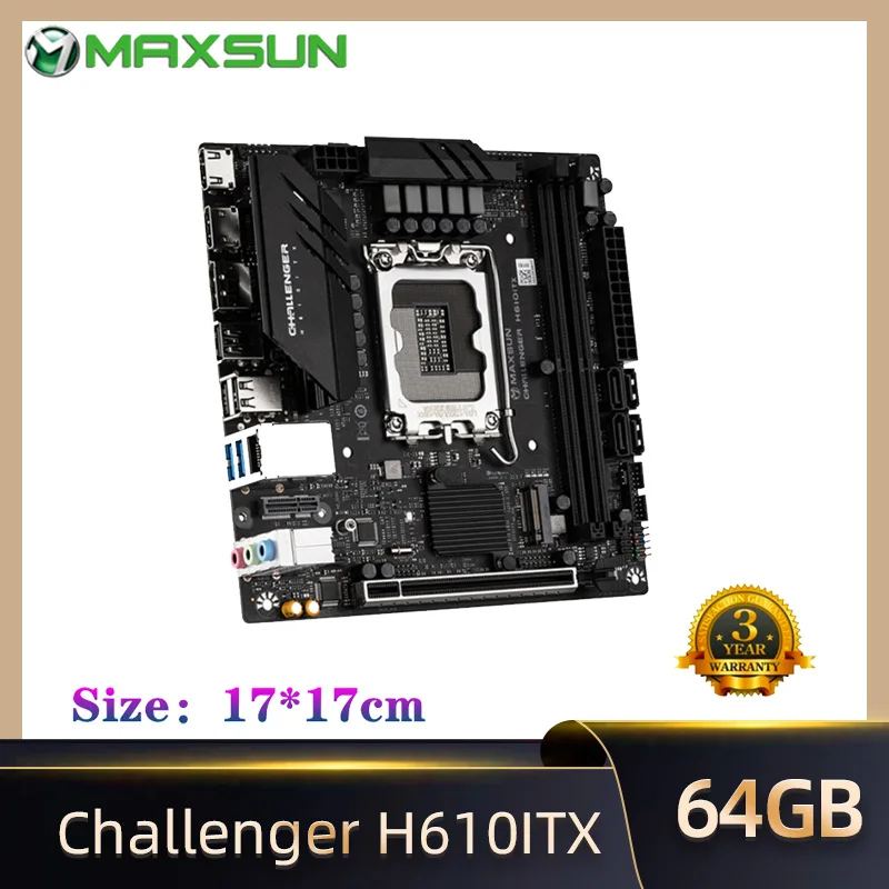 Материнская плата компьютера MAXSUN MS-Challenger H610 ITX поддерживает процессор Intel 12th