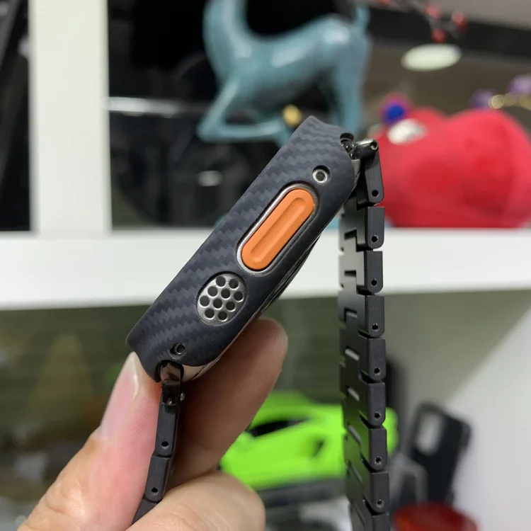 Genuine Carbon Fiber ShockProof Slim Case Bumper For Apple Watch Ultra 49mm 45MM 41mm 40mm Cover iwatch series 8 7 6 SE 5