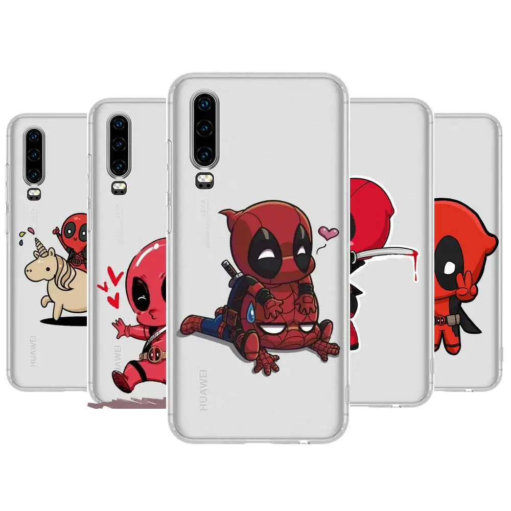 

Marvel cute deadpool Anime Phone Case For Huawei p50 P40 P30 P20 P10 P9 P8 Lite E Pro Plus Etui Coque Painting Hoesjes comic