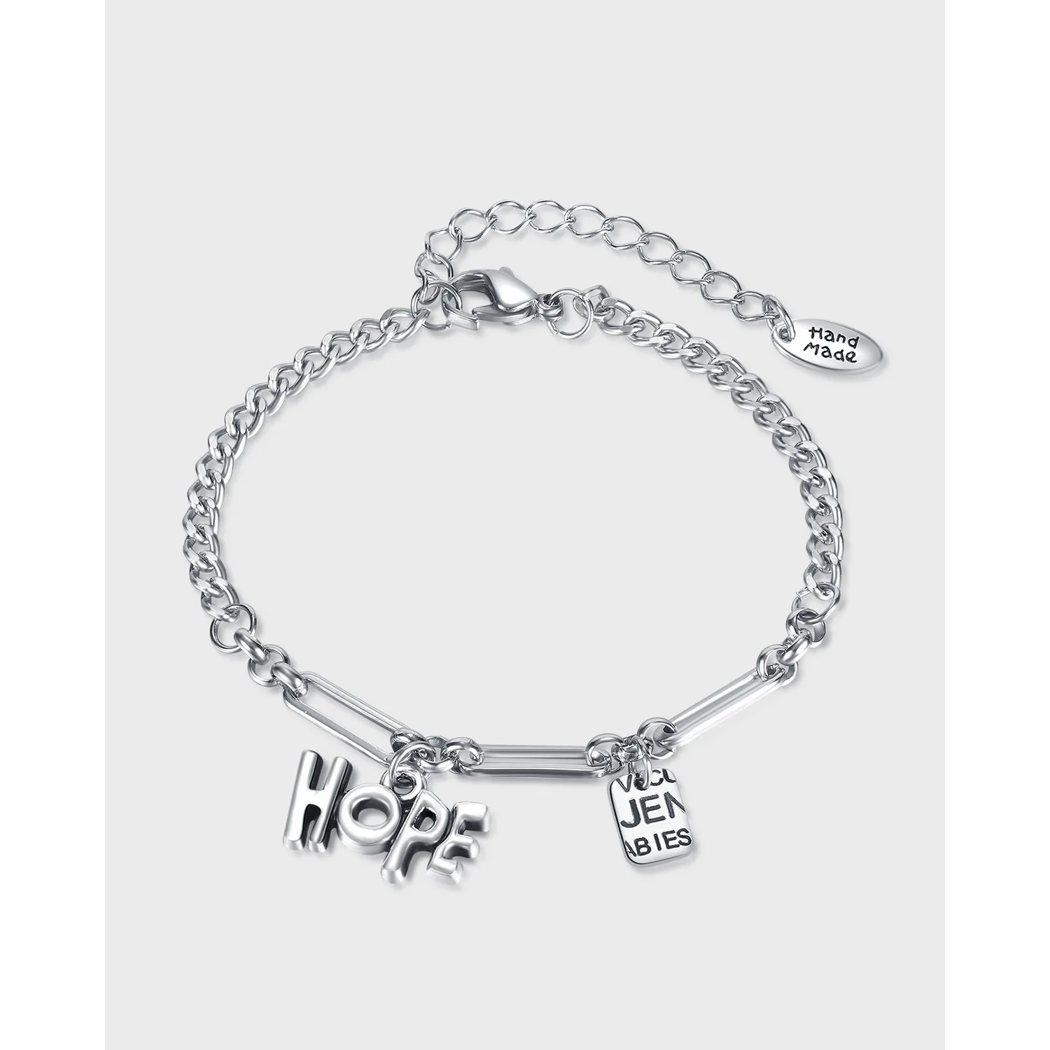 

KouCh Woman Trendy Mix Chain Bracelets Stainless Steel Punk Link Chains Bracelets Kpop Hope Charms 2022 New 5pcs Wholesale