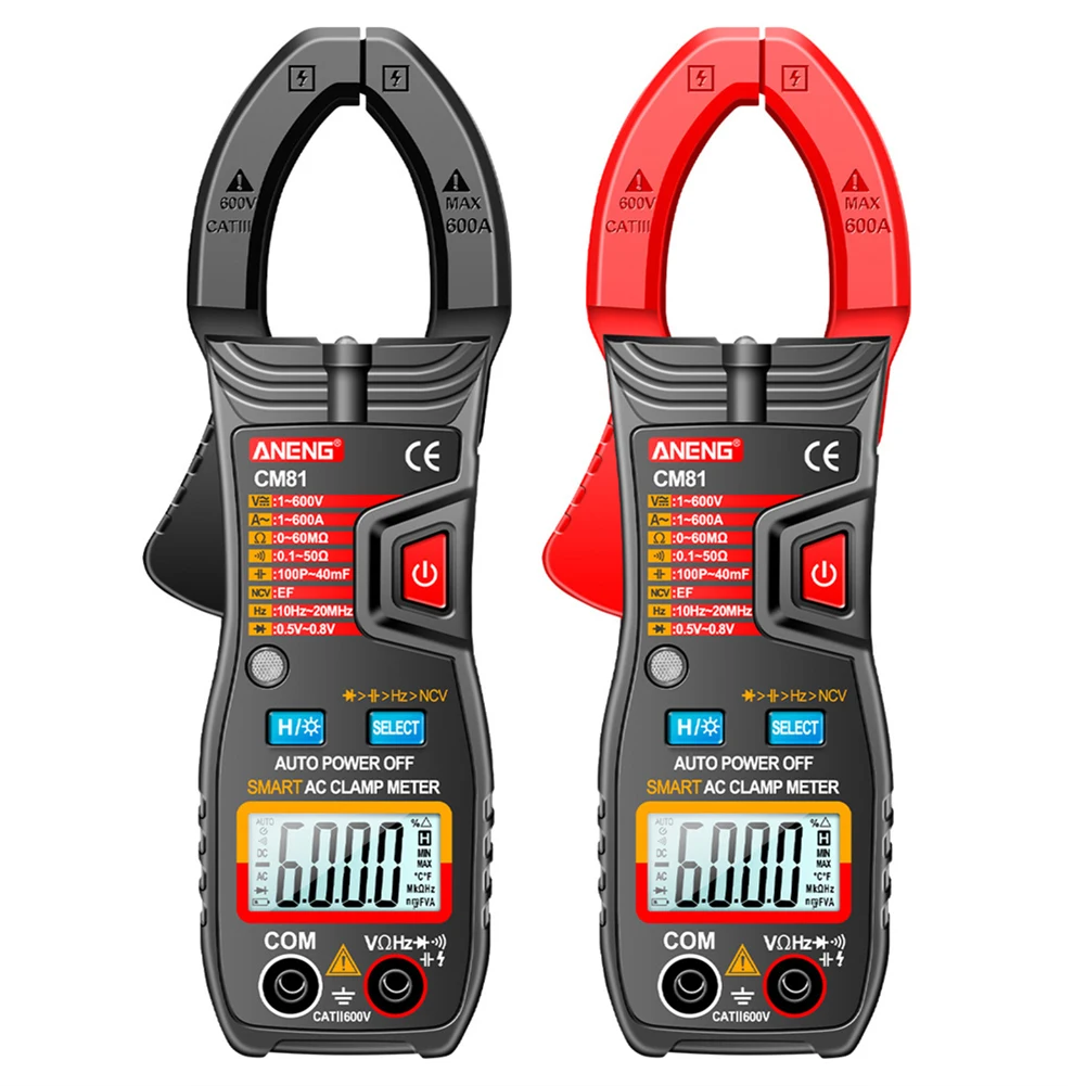 

Digital Clamp Meter AC Current True Multimeter DC AC Current Voltage NCV Multimeter 6000 Counts Clamp Meter