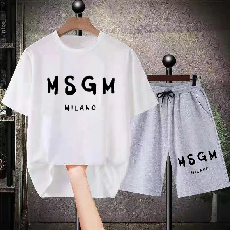 2023 New Summer Men Women T-Shirt Luxury Brand Two-Piece Set Oversized Shorts T Shirt Leisure Fashion Cotton Tee Free Shipping