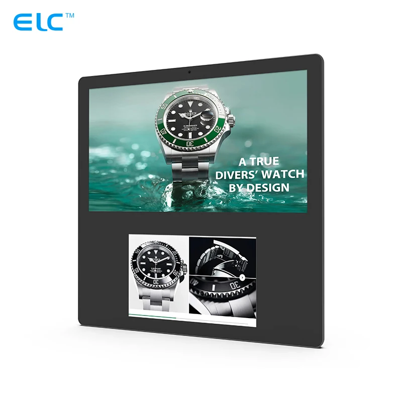 

13.3'' Wall Mounted Capacitive Touch WiFi Android Dual Screen Indoor Advertising Display For Restaurant Catering And Retailing