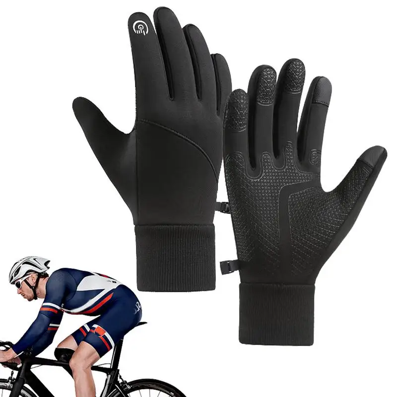 

Мужские велосипедные перчатки, теплые велосипедные перчатки, зимние перчатки, водонепроницаемые ветрозащитные перчатки для верховой езды, велосипедные термоперчатки для сенсорного экрана
