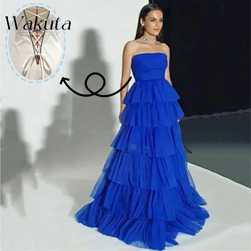 Модное платье Wakuta без бретелек с открытыми плечами плиссированное женское