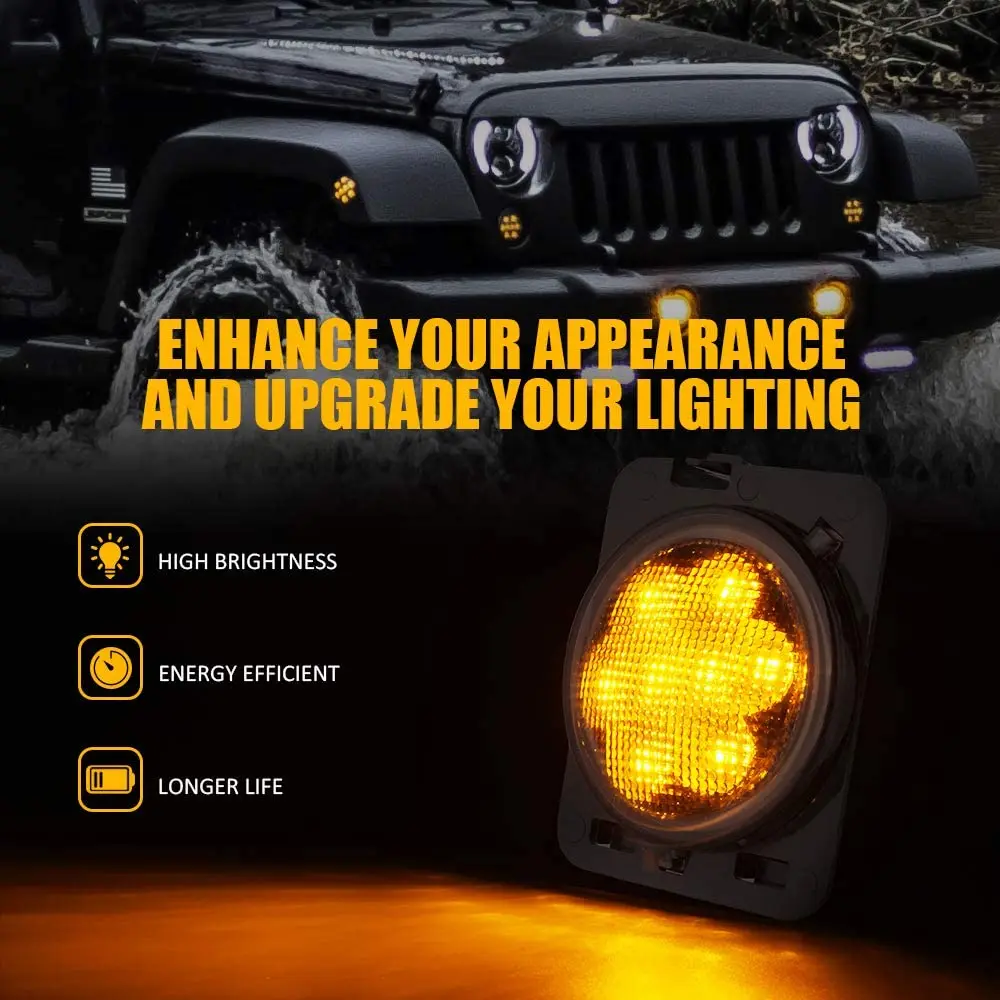 Переднее крыло speedclear объектив для Jeep Wrangler JK JKU 2007 2018 поворотный сигнал янтарные