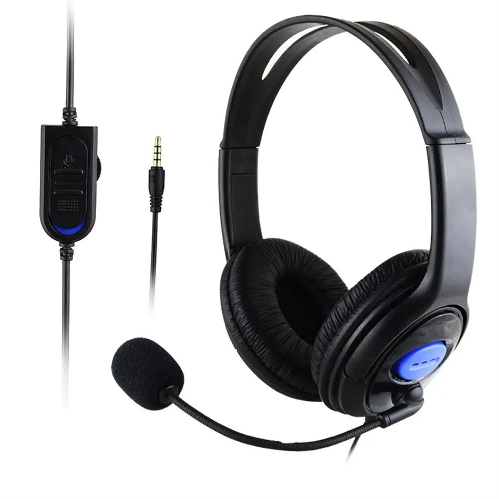 

Gaming Headset Adjustable With Microphone 3.5mm Plug Noise Reduction Wired Earphone With Volume Controller For PS4 Game PC