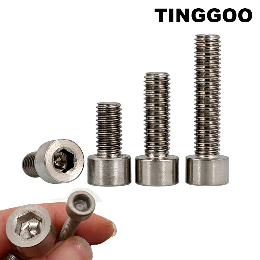 

TINGGOO Винты с шестигранной головкой из чистого титана TA2 M1.6-M12 L=3~120 мм