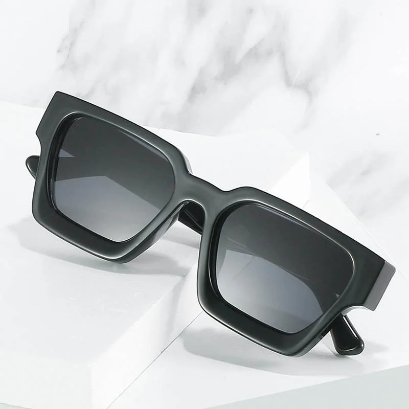 

Солнцезащитные очки с квадратной оправой для мужчин и женщин, модные брендовые дизайнерские Элегантные солнечные очки в винтажном стиле с линзами зеленого и синего цвета, 2022