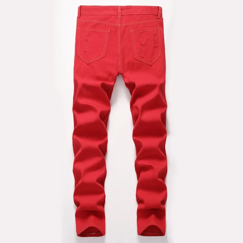 Men Jeans European and American Street Personality Embroidery Wings Hole Multicolor Jeans Hip Hop Streetwear Ins Hot Sale Denim