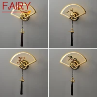 fairy chinese style wall lamp modern led vintage brass creative design sconce light for home living room bedroom hallway decor