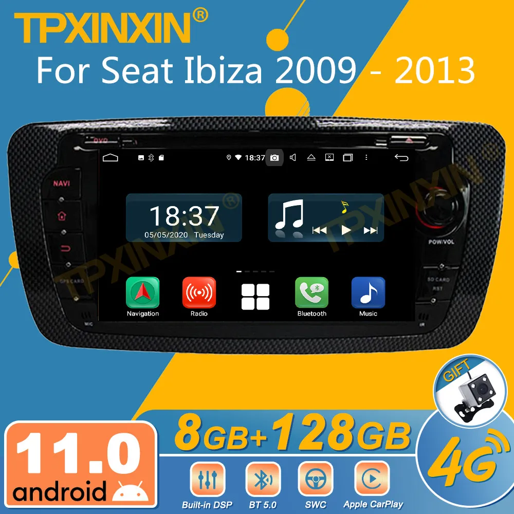 

For Seat Ibiza 2009 - 2013 Android Car Radio 2 Din Autoradio Stereo Receiver GPS Navigator Multimedia Player Head Unit Screen