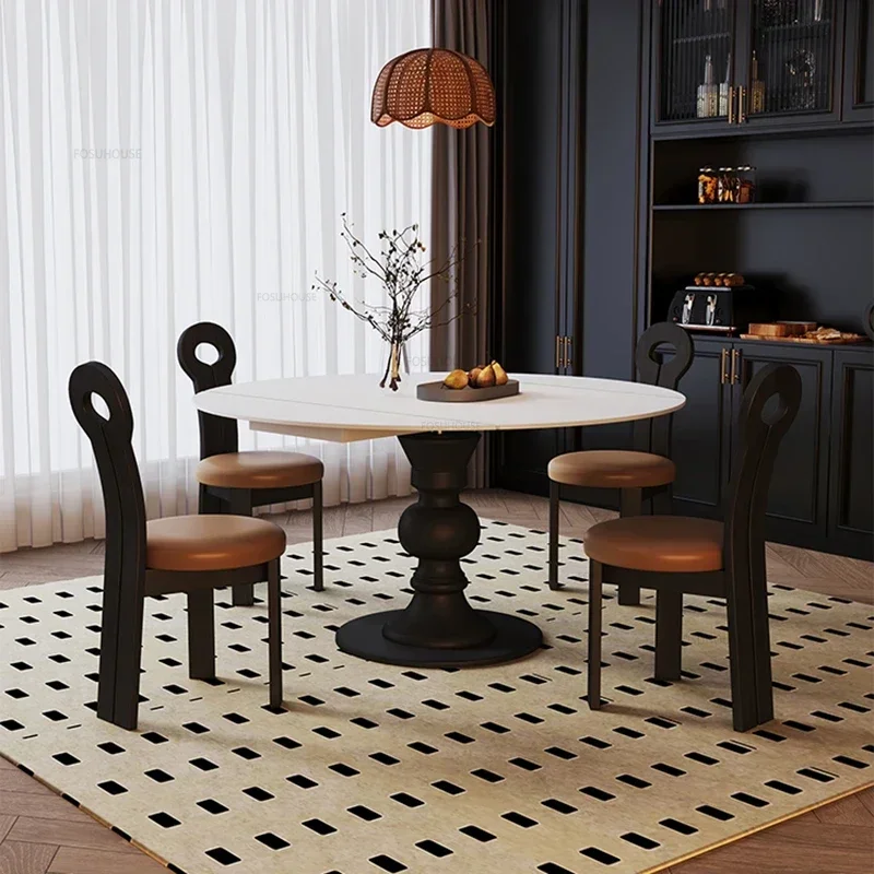 Дизайнерские выдвижные обеденные столы из шифера кухонный вращающийся стол