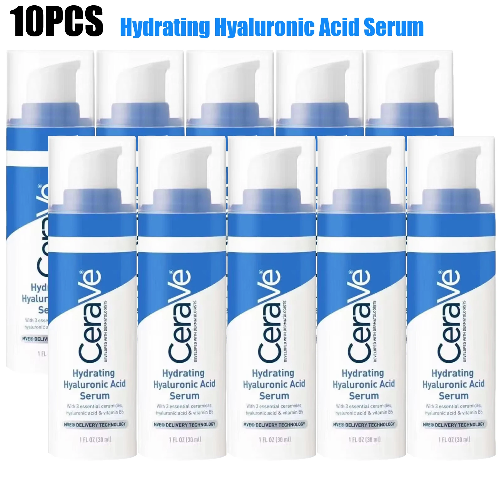 

10Pcs CeraVe Serum 30ML Resurfacing Retinol Serum And Skin Renewing Retinol Serum And Hydrating Hyaluronic Acid Essence Set