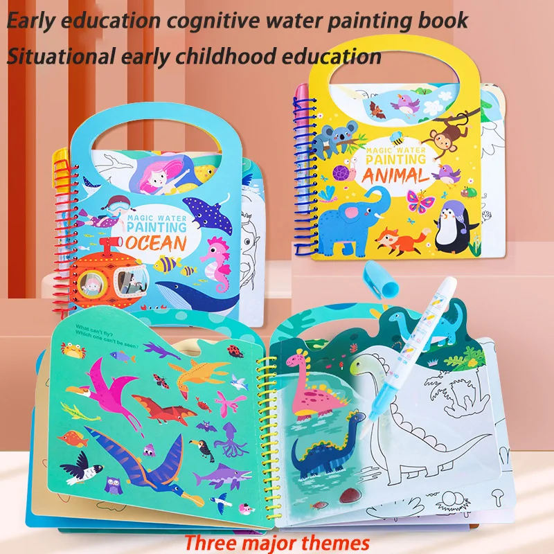 

Magical Book Water Drawing Montessori Toys Reusable Coloring Book Magic Water Drawing Book Sensory Early Education Toys