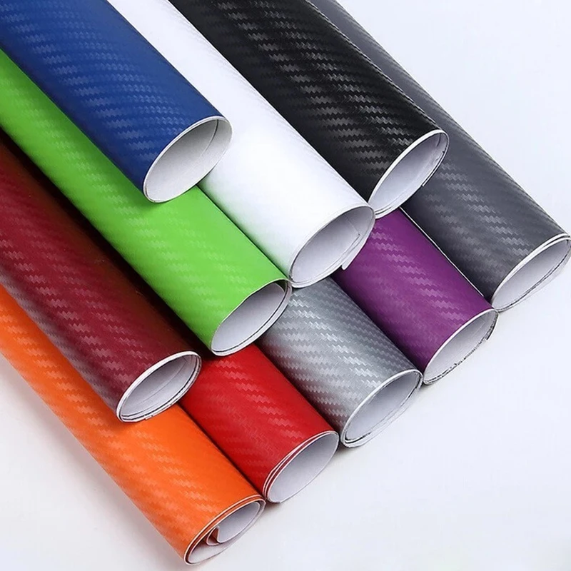 

3D Carbon Fiber Car Stickers Roll Film Wrap Diy Car Motorcycle Styling Decoration Vinyl Colorful Sticker Laptop Skin Phone Cover