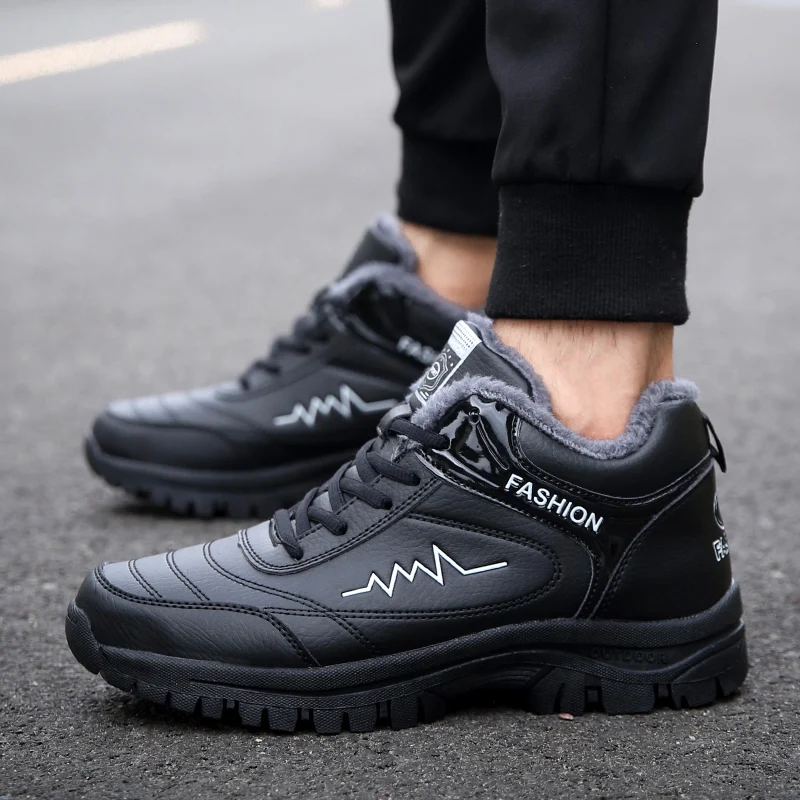 

Winter Warm Casual Shoes Men Sports Shoes Large Size Waterproof Non-Slip Comfortable Outdoor Walking Non-Slip Lace-Up Shoes