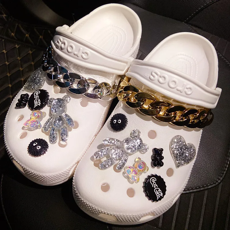 2023 Hot Sale Croc Charms Luxury for DIY Fashion Shoe Vintage Clogs Bear Accessories Gifts |