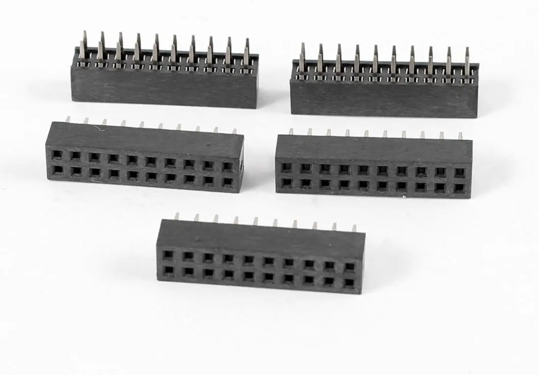 

Keszoox 5pcs Straight Double Row 2mm Pitch 2 x 10 Pins Connector Female Header