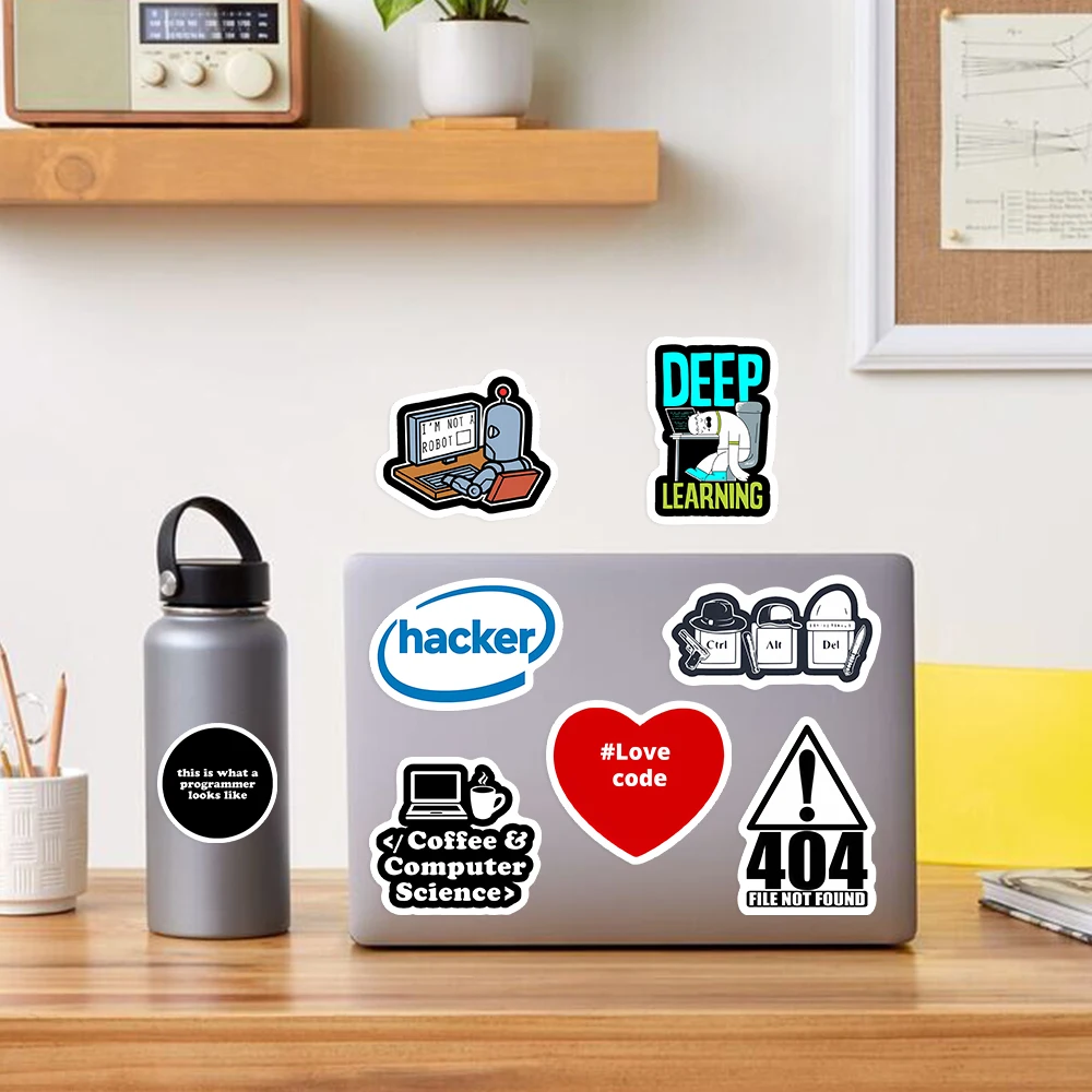 Забавные наклейки для программирования Java JS Php Docker Html Cloud Hacker Development декоративная