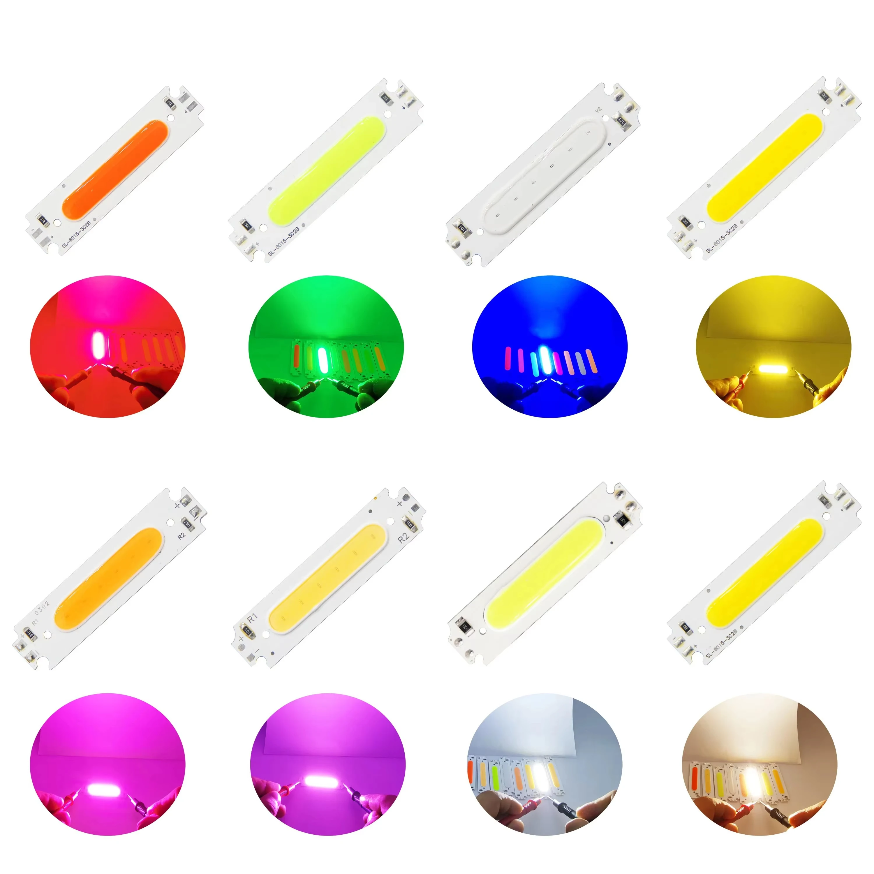 10PCS 60 * 15mm 2W COB LED чипсет диод модуль полосчатый источник света матричная лампа