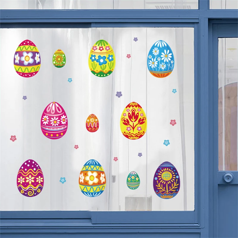 

Colorfull Egg Sticker Decoration Cartoon Easter Egg Graffiti Decoration Home Refrigerator Wall Sticker Decoration