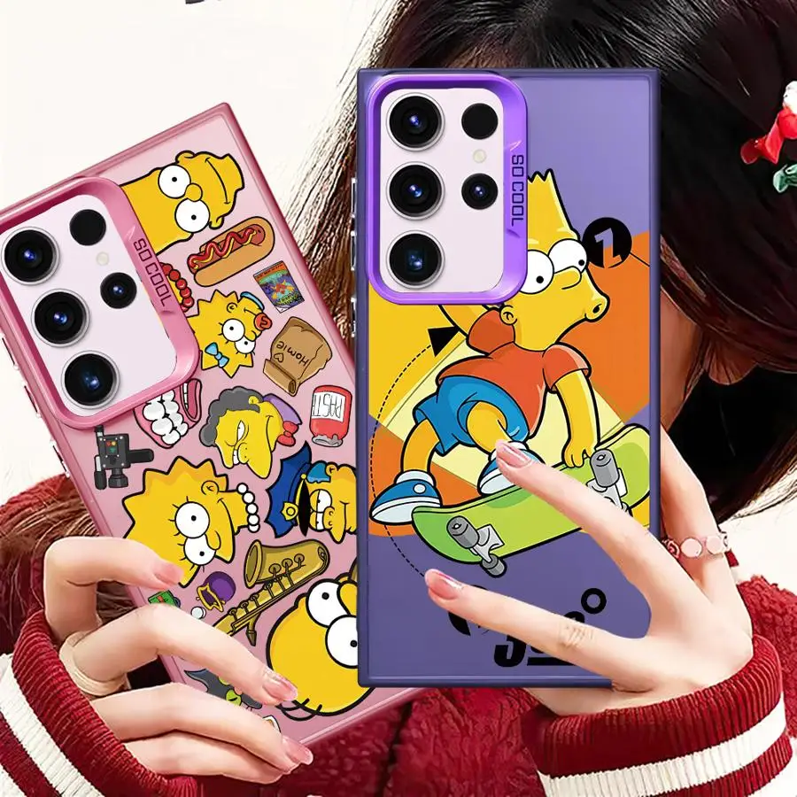 Семейный чехол SSimpsons для Samsung Galaxy S24 Ultra S21 FE S20 S23 Note 20 S22 Plus мягкий