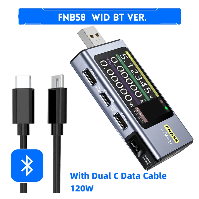 

USB-тестер FNIRSI FNB58, вольтметр, амперметр с функцией быстрой зарядки