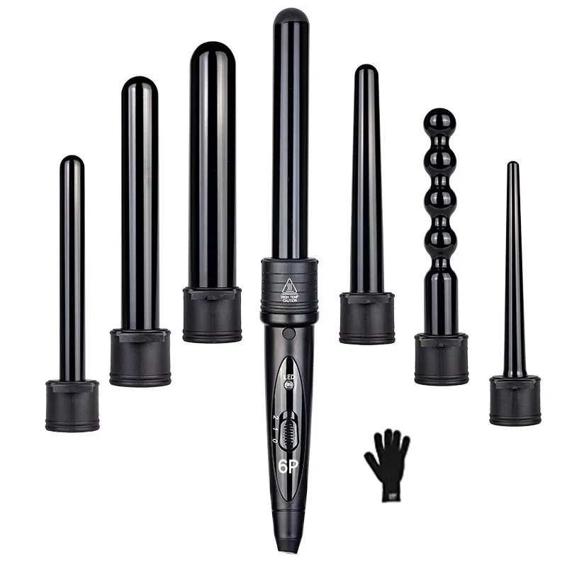 

6 in 1 Curling Iron LCD Ceramic Hair Crimper 9-32mm Professional Hair Curler Wand Beauty Hair Crimp Corrugation Styling Tools