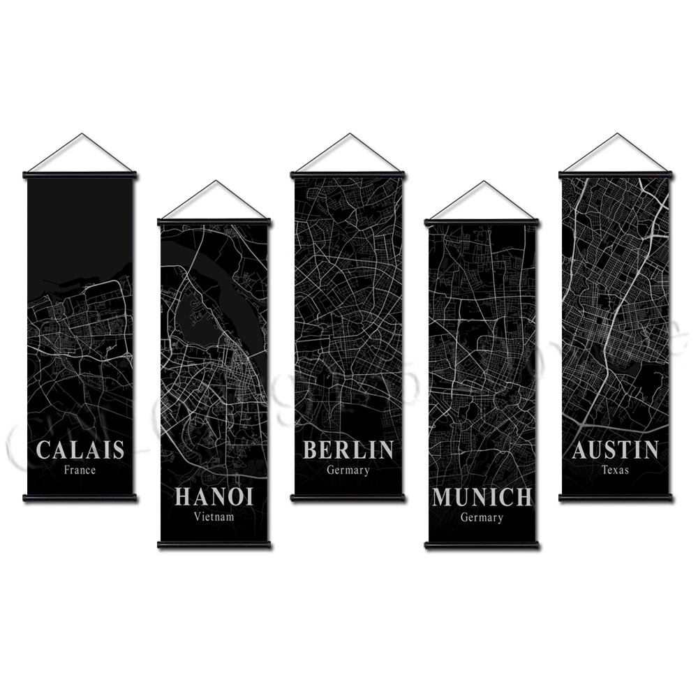 Настенная живопись, Карта города, темный холст, модульные изображения Лиссабона, печатные постеры Оттавы, подвесные свитки, домашний декор, искусство для гостиной Настенная живопись, Карта города, темный холст, модульные изображения Лиссабона, печатные постеры Оттавы, подвесные свитки, домашний декор, искусство для гостиной