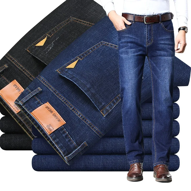 

2022 Mens Jeans Fashion Straight Denim Pants Men Classic Casual Jeans Male Plus Size Denim Trousers Ripped Jeans for Men 28-40