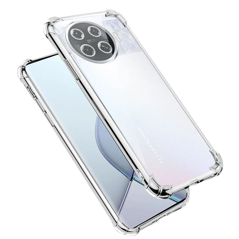 Противоударный чехол для Tecno Spark 20 Pro Plus прозрачный силиконовый мягкий телефона +