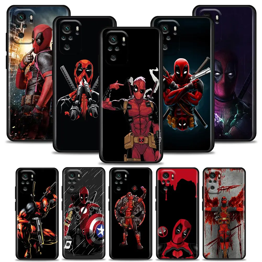 

Deadpool Marvel Heros Phone Case for Redmi K40 K40S K50 6 6A 7 7A 8 8A 9 9A 9C 9T 10 10C Pro Plus Gaming Silicone Case