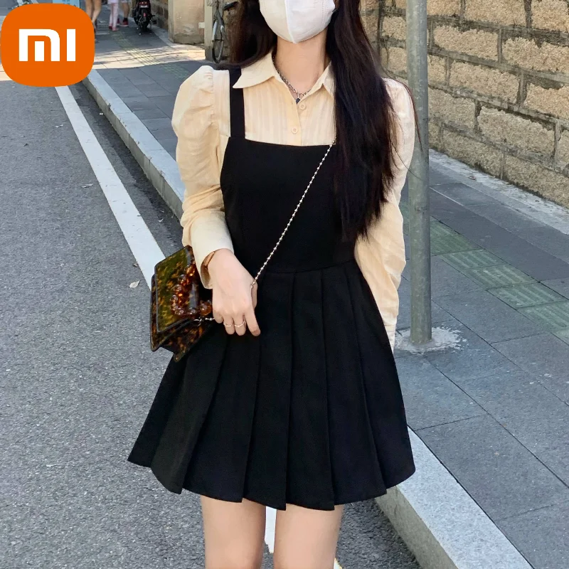 

Xiaomi Beach Outing Casual Fairy Dress Female High Waist Retro Elegant Sweet Dress Women Holiday Long Sleeve Princess Sundress