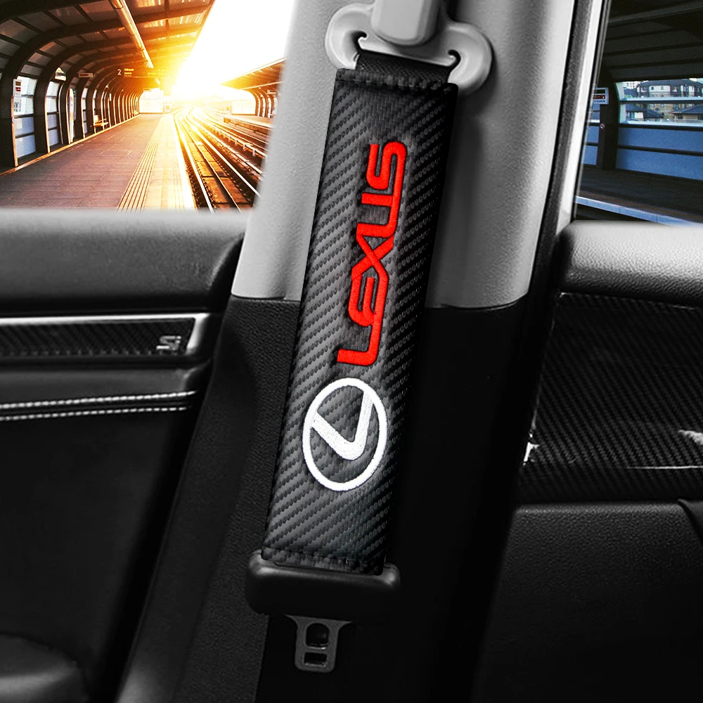

2PCS Car Seat Belt Cover Shoulder Pad Comfortable Driving For Lexus CT200h F Sport ES LS IS GS LC RC GC RX UX NX LX