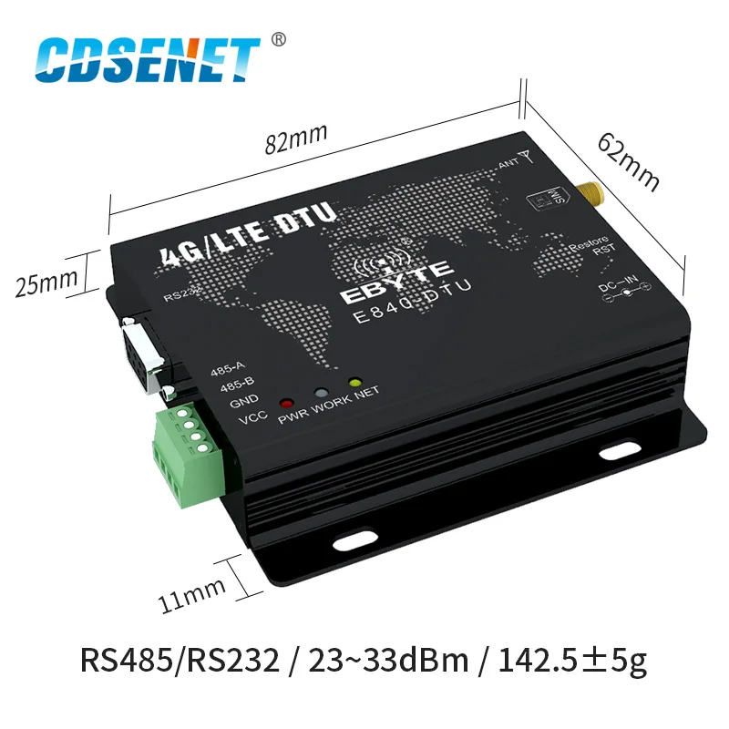 4G Module LTE RS232 RS485 Modbus RTU TCP E840-DTU(4G-02E) LTE-FDD WCDMA GSM Wireless Transparent Transceiver Modem